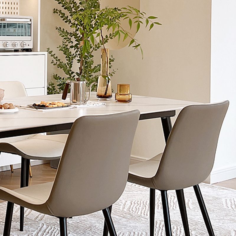 4 Legs Dining Table White Sintered Stone Dining Table for Kitchen