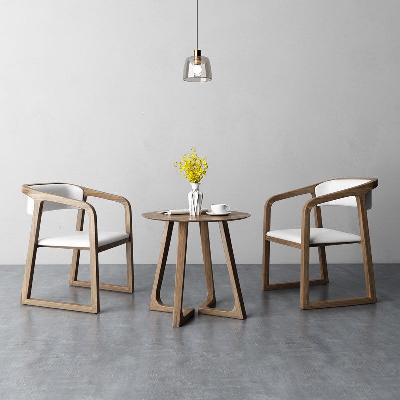 Silla escandinava de madera para comedor, cocina, sillón con respaldo abierto