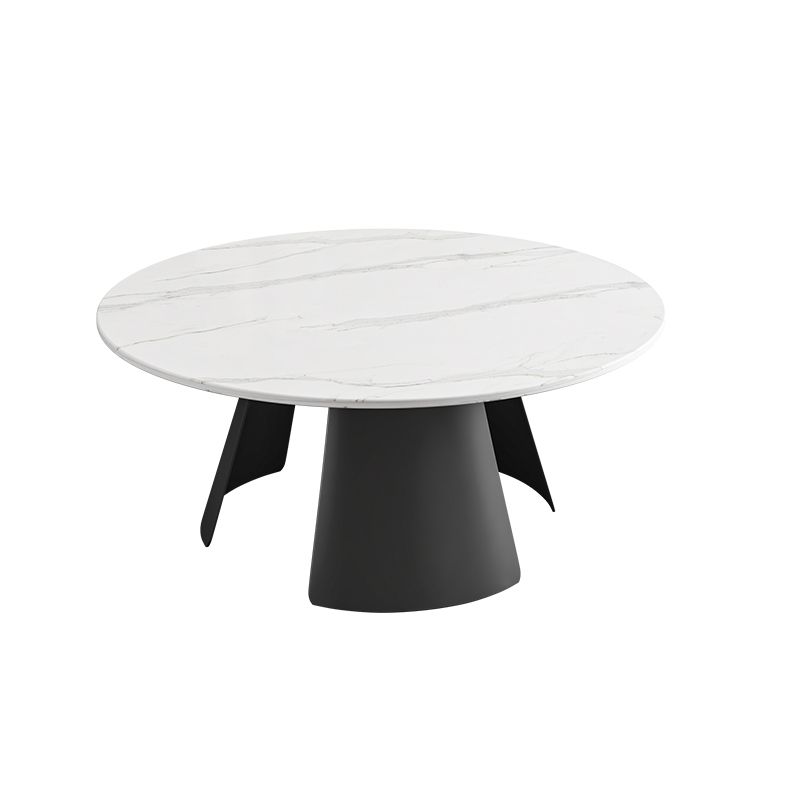 Modern Fixed Top Coffee Table Round Steel Abstract Cocktail Table