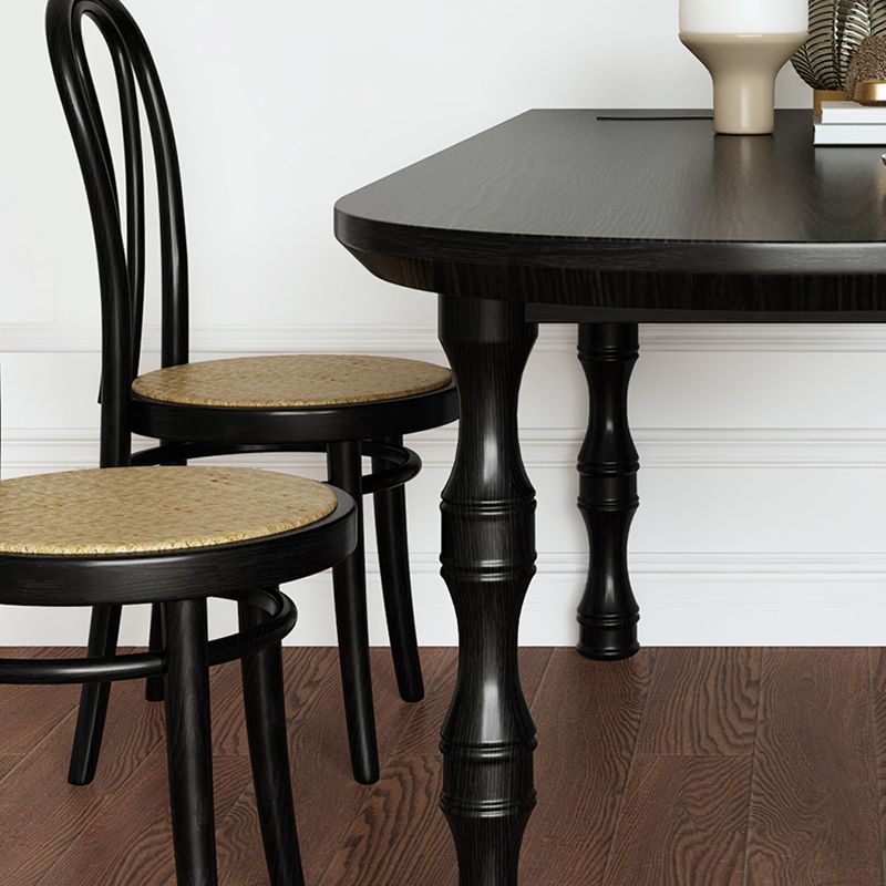 Modern Simple Dining Table Solid Wood Base Dinner Table for Living Room