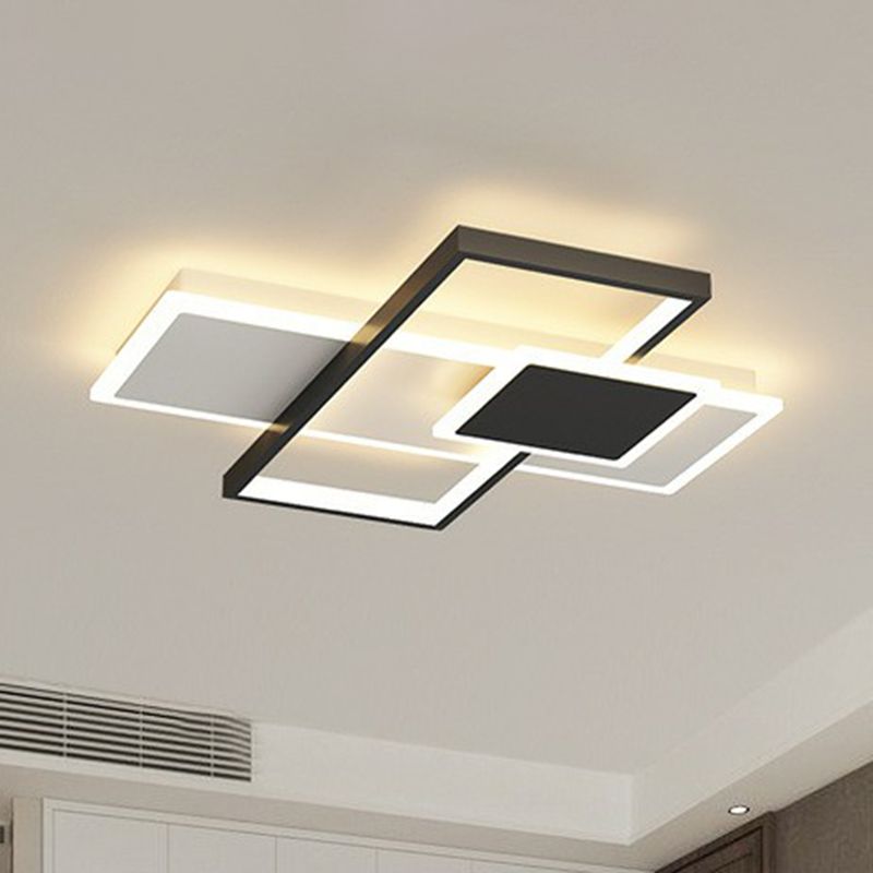 Splicing Rectangle LED Flush Mount Light Simplicity Acrylic Living Room Flush Mount Ceiling Light