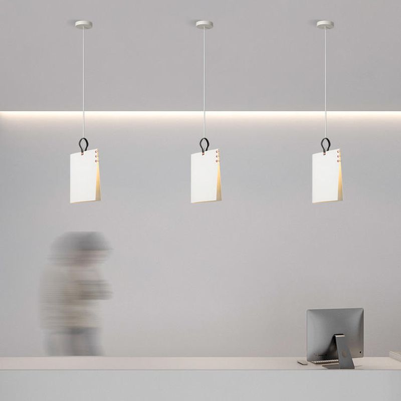 Accongo rettangolare illuminazione appesa Fabric di stile moderno 1 lampada a sospensione leggera per ristorante