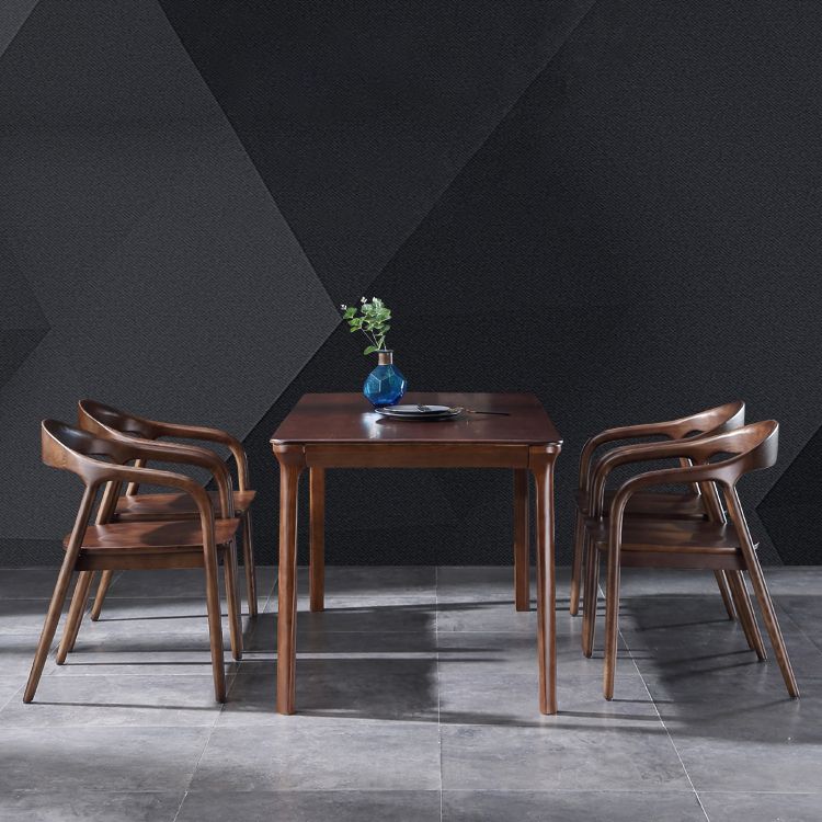 Juego de sillas de madera de fresno de estilo tradicional, sillones con respaldo abierto para cocina y comedor