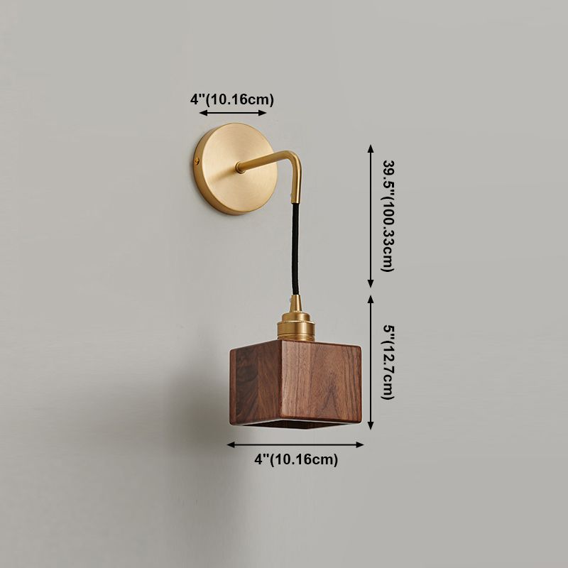 Wohnzimmer Wandleuchte moderne einfache Walnuss 1 Kopfwand montierte Leuchte