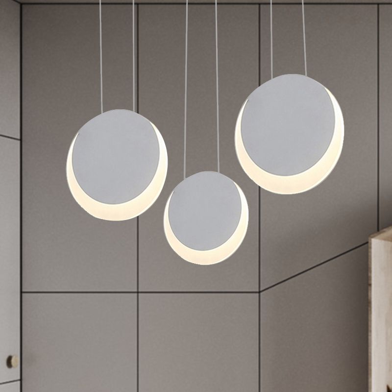 Colgante múltiple en forma de luna metal nórdico 3/4/5 luces blanca clúster luz de colgante en luz cálida/blanca