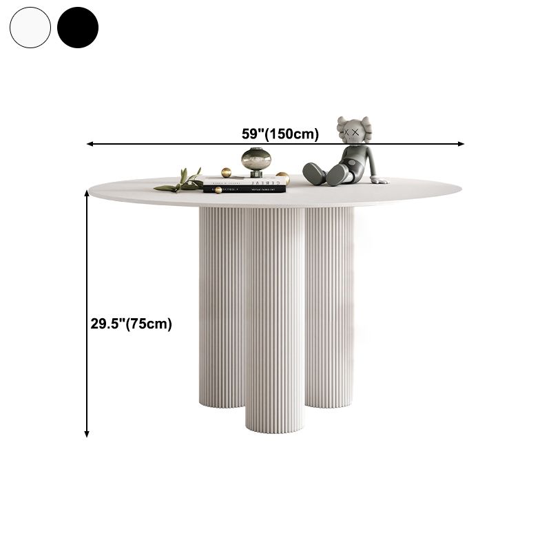 Round Dining Table Stone Top Dining Table with MDF Base for Dining Room
