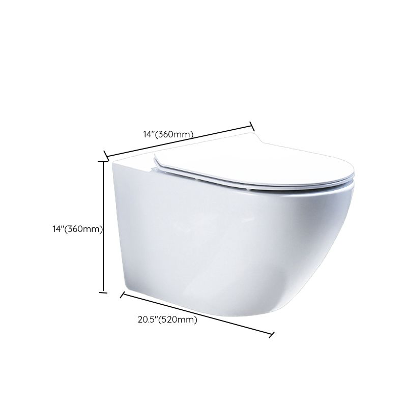 Contemporary Wall Mount Flush Toilet Ceramic Urine Toilet with Seat for Washroom
