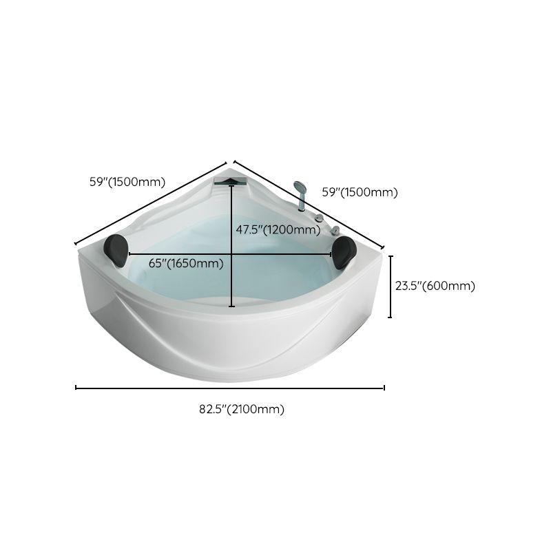 Bathroom Corner Bath Tub Acrylic Modern Bathtub with Drain and Overflow Trim