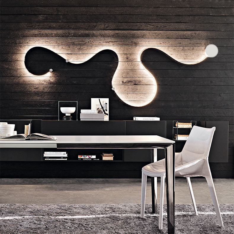 Curve Sconce Light Fixture Modern Minimalist Style Acrylic 1 Light Sconces