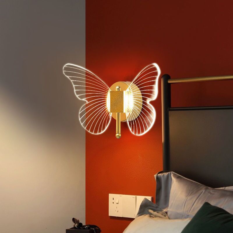 Modernism Butterfly Bath Vanity Lighting Metal Golden Vanity Lamp for Bathroom