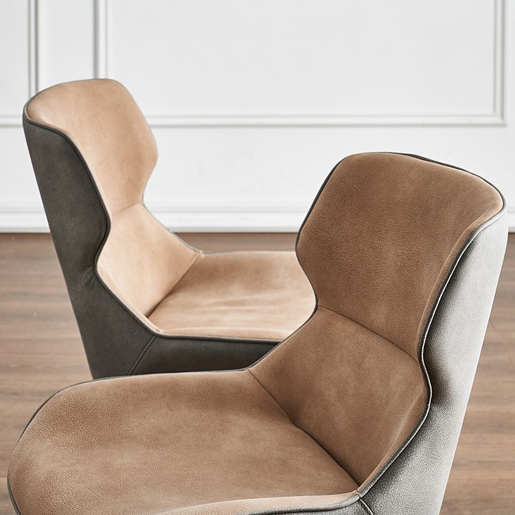 Nordic Cushioned Dining Chair 32"H Wingback Parsons Chair with Metal Base for Restaurant