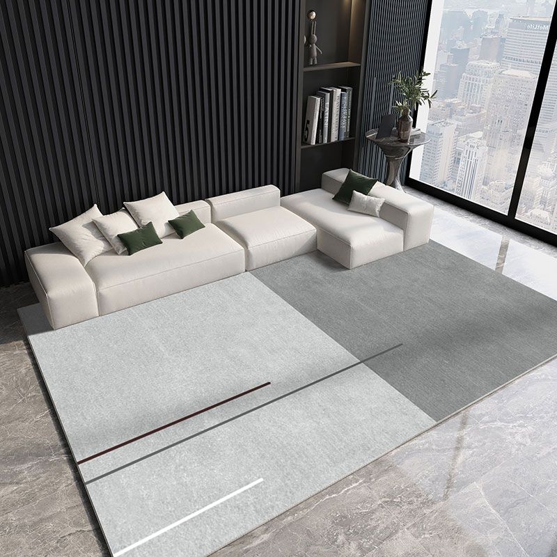 Gorgeous Gray Tone Carpet Modern Polyester Area Rug Living Room Area Rug with Non-Slip Backing