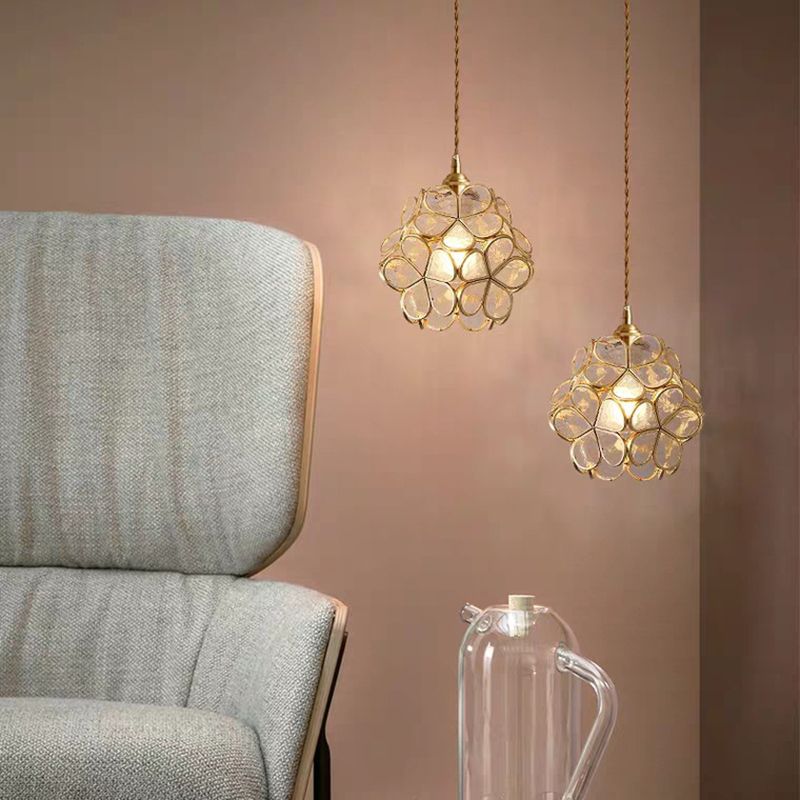 Modern Style Unique Shape Hanging Light Glass 1 Light Hanging Lamp for Bedroom