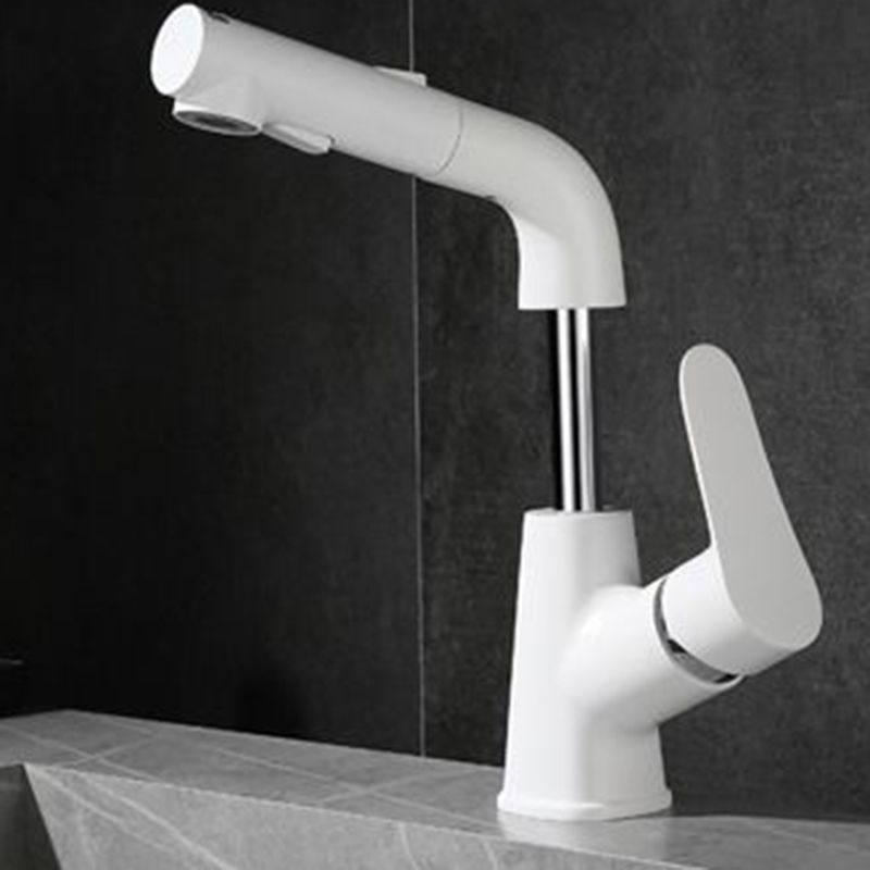 Contemporary Vessel Faucet Copper Single Handle Low Arc Retractable Vessel Faucet