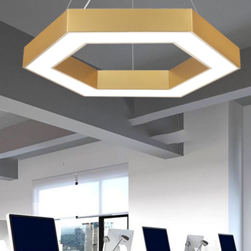 Lampes suspendues contemporaines en or luminaires d'éclairage pendentif en métal avec ombre acrylique