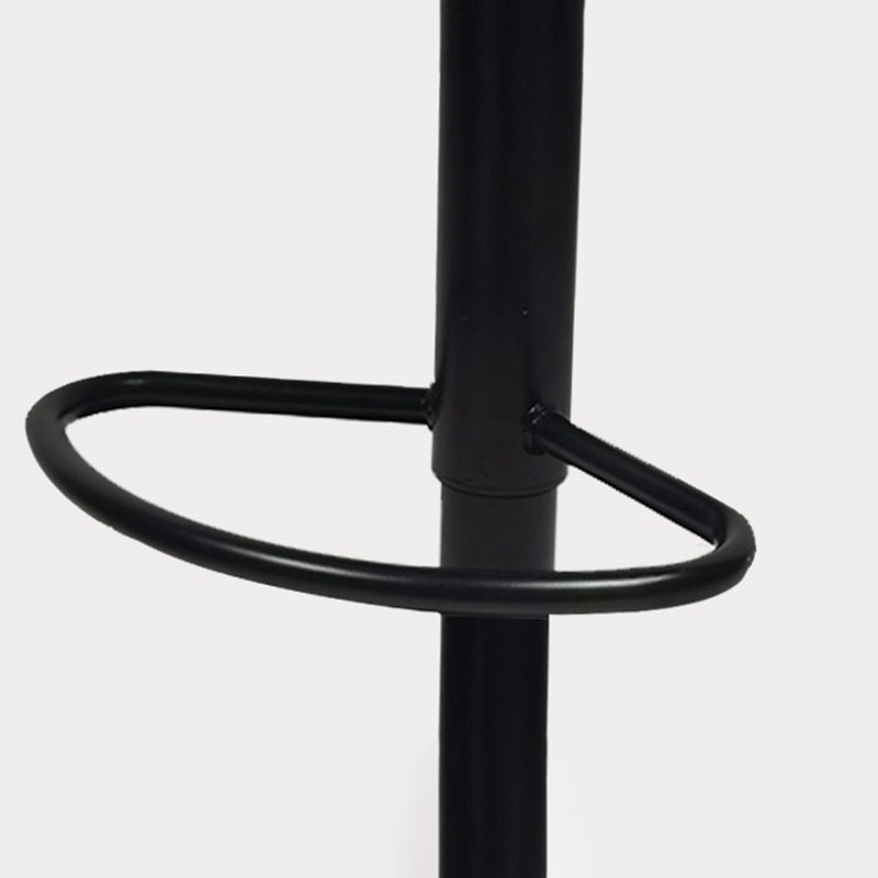Taburete de bar de metal contemporáneo con respaldo para interior con asiento de cuero