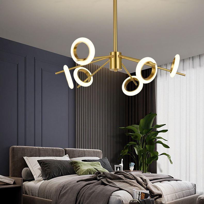 Ultra-modern Multiple Rings Chandelier Lamp Acrylic Suspension Pendant Light for Restaurant