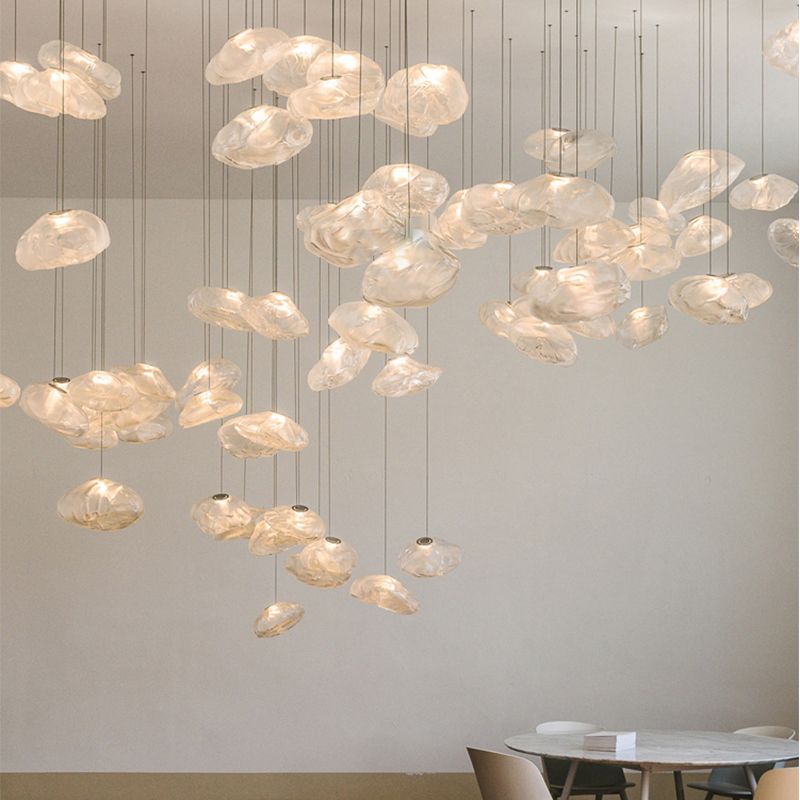 Glass Hanging Pendant Light Creative 1 Light Living Room Modern Hanging Light Fixtures