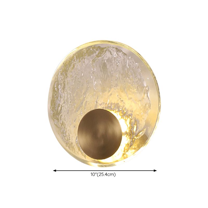 Round Shape Crystal Vanity Lights Modern Style 1 Light Vanity Light Fixtures in Gold