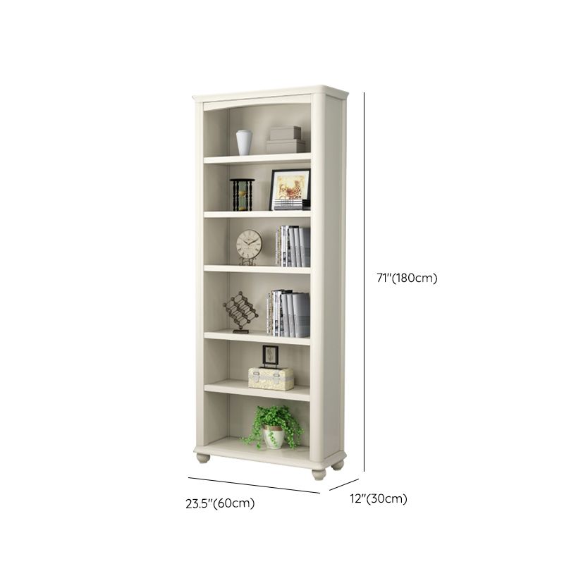 Modern Standard Bookshelf Wooden White Bookcase with Shelves