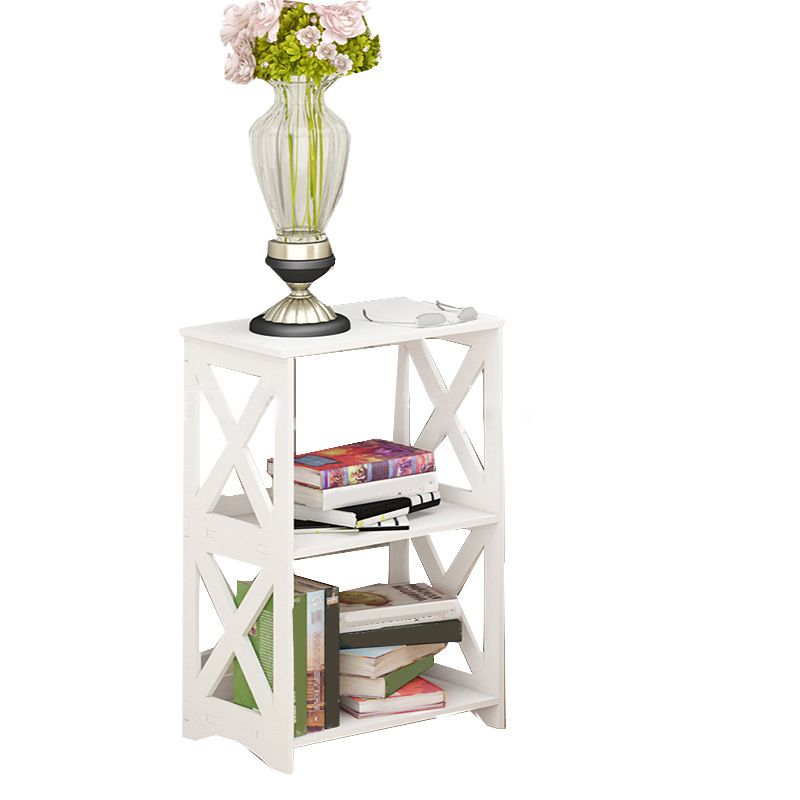 Engineered Wood Bookshelf Modern Open Back White Bookcase , 9.4" W