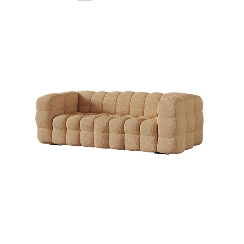 Brown Contemporary Sofa 2/3/4 Seater Tuxedo Arm Sofa with Wood Frame