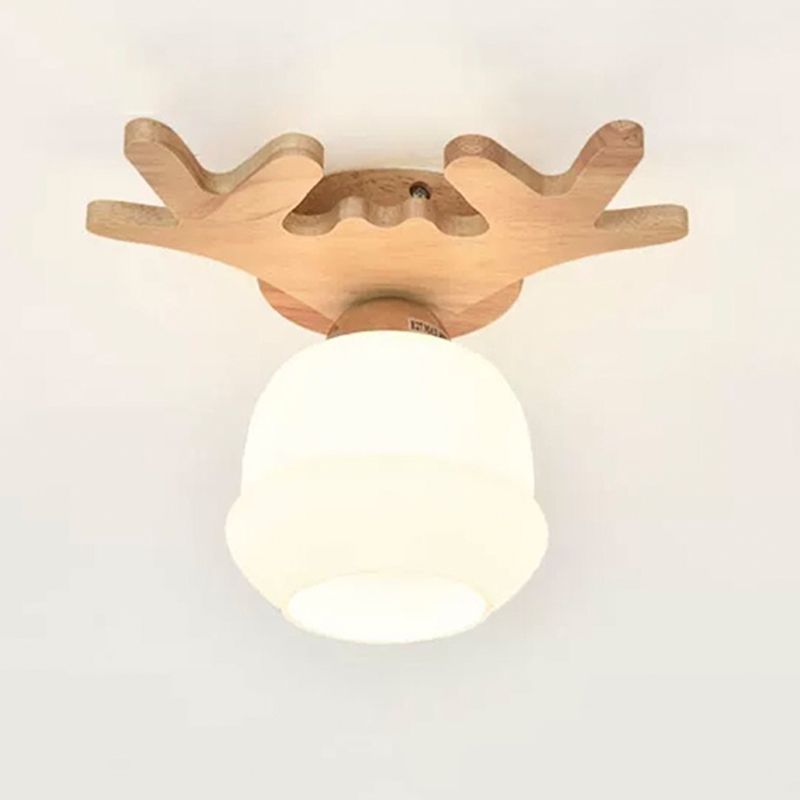 Antler Shape Flush Light Modern Style Glass 1/3/5/7 Lights Flush Ceiling Light in White
