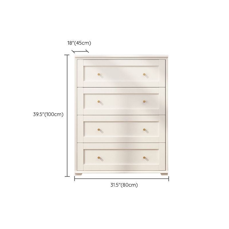 Glam Solid Wood Storage Chest Home Chest in White with Drawers