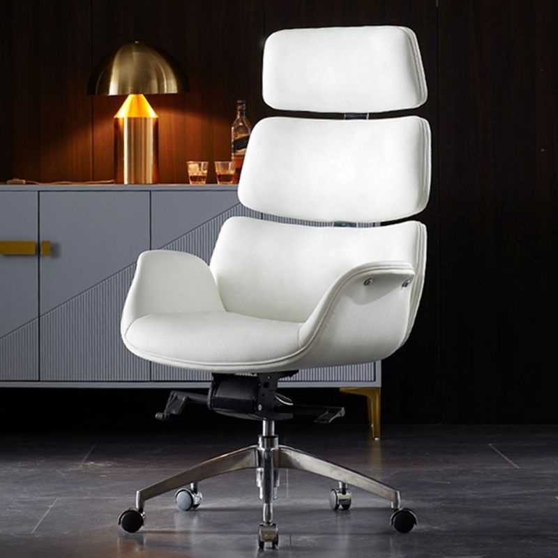 Contemporary Leather Managers Chair Height-adjustable Swivel Chair for Office