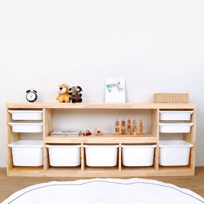 Scandinavian with Closed Back Kids Bookshelf Freestanding with Drawers