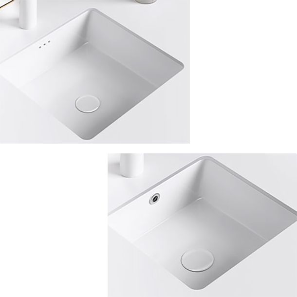 Classic Bathroom Sink Rectangular White Wash Stand with Pop-Up Drain