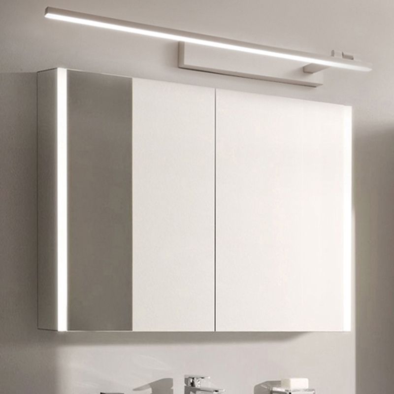 Metal Linear Shade Wall Lighting Modern Style Mirror 1 Light Wall Mounted Light Fixture