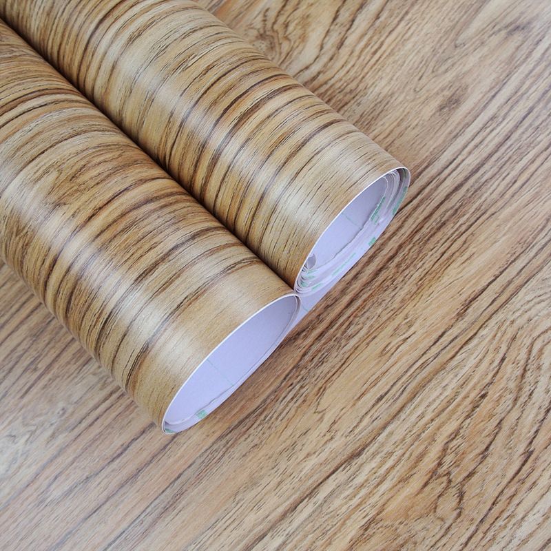 Faux Wood Wallpaper Roll Peel and Paste Industrial Living Room Wall Decor, 6.5 sq-ft