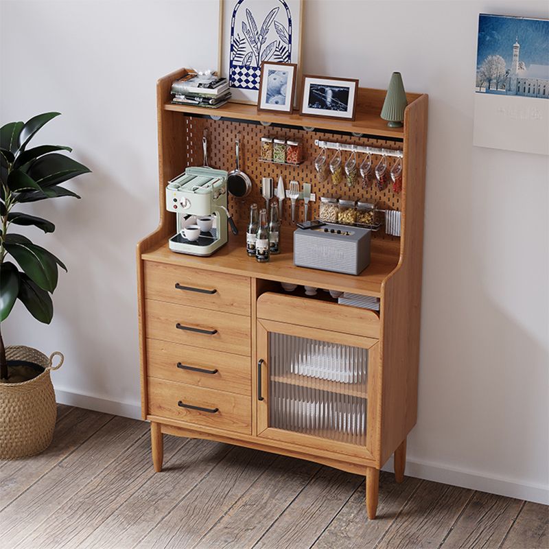 Mid-Century Design Wood Cabinet Mid Century Modern 1 - Door Cabinet with 4 Drawers