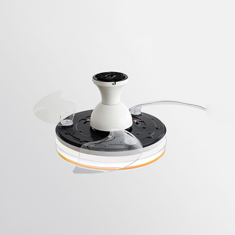 LAME MODERNE INVISIBLE FAN lampe à manger Circulaire LED Semi Flush Plafond Light
