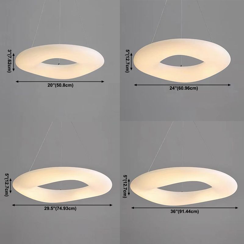 White LED Hanging Lamp Modern Style Plastic Chandelier Pendant Light for Bedroom