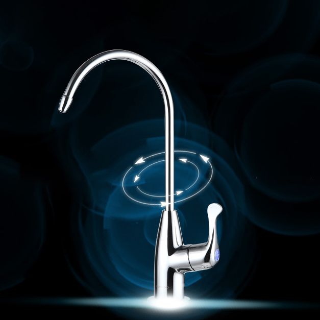 Modern Style Copper Kitchen Faucet Gooseneck Lever Handle Kitchen Faucet