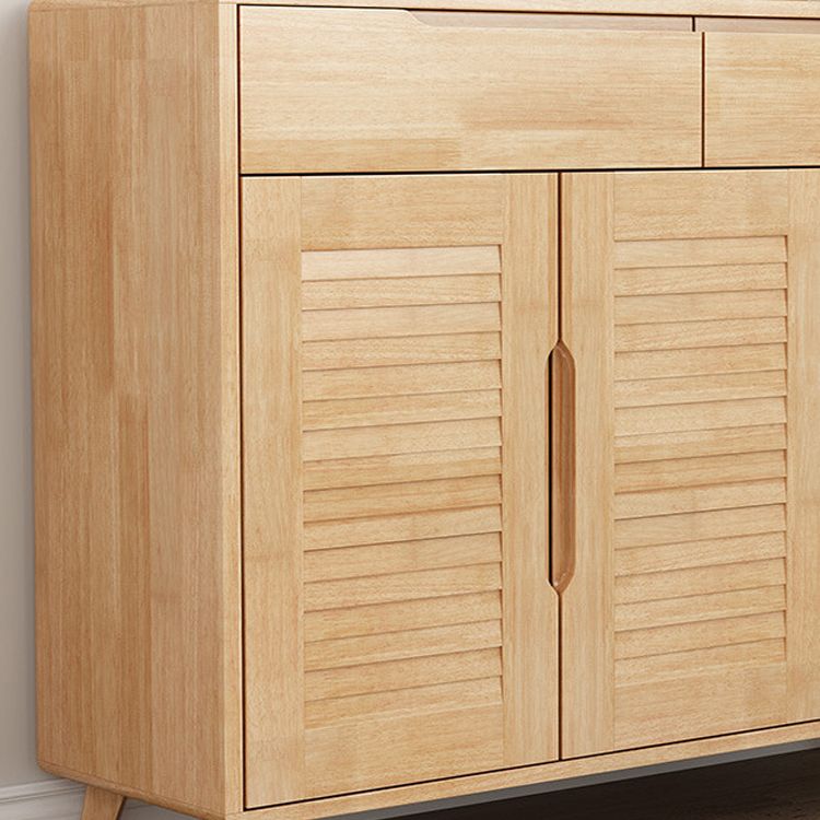 Contemporary Rubberwood Rectangle Cabinet with 2 Drawers Accent Cabinet