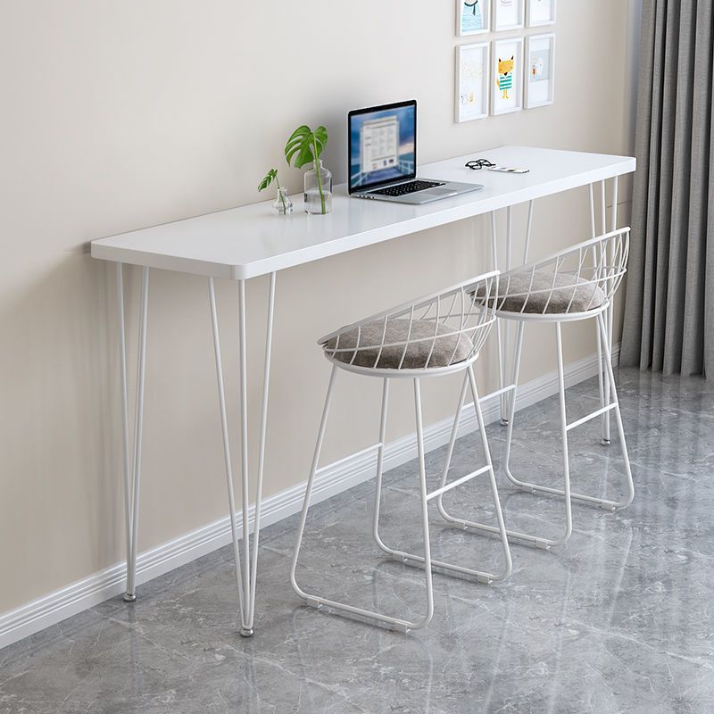 Industrial Style Rectangle Wood Top Counter Table 42-inch Height Modern Bar Table