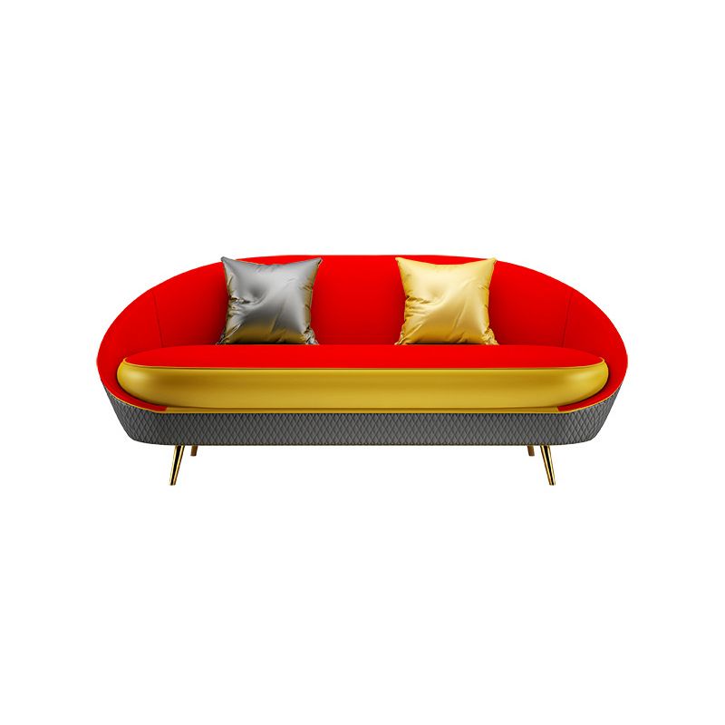 Sloped Arm Curved Sofa with Tight Back Contemporary Sofa for Apartment