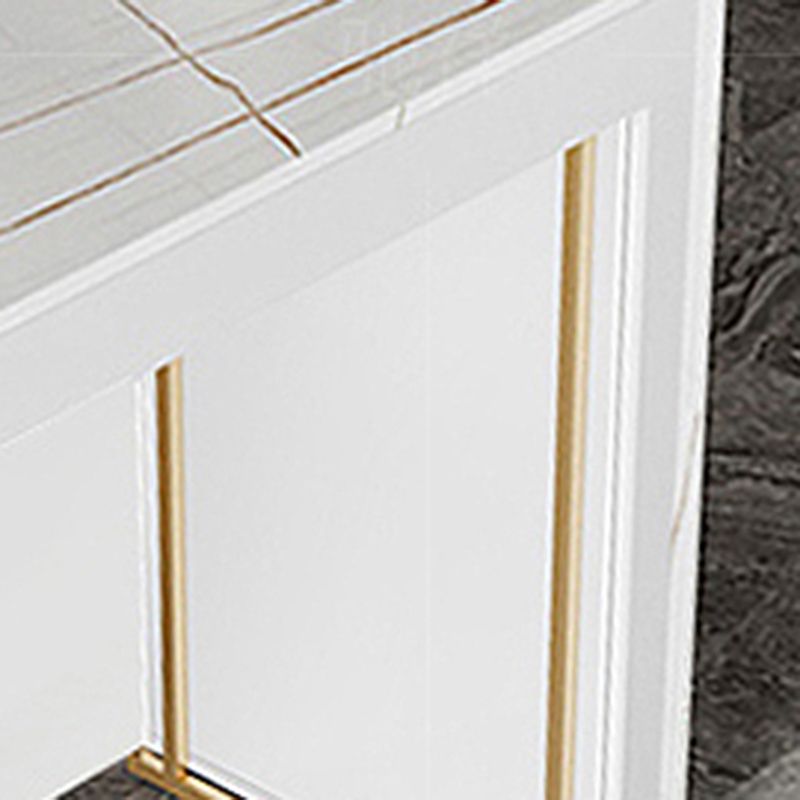 Modern Sintered Stone Bistro Table Rectangle Bar Table with Wooden Base