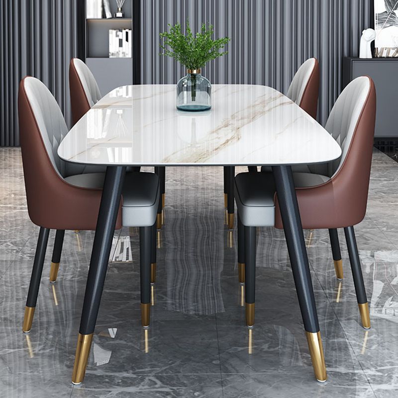 Living Room Furniture Stone 4 Solid Wood Legs Traditional Luxury Dining Table
