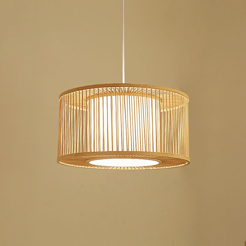 Bamboo Down Lighting Pendant Asia 1-Light Ceiling Light for Dining Room