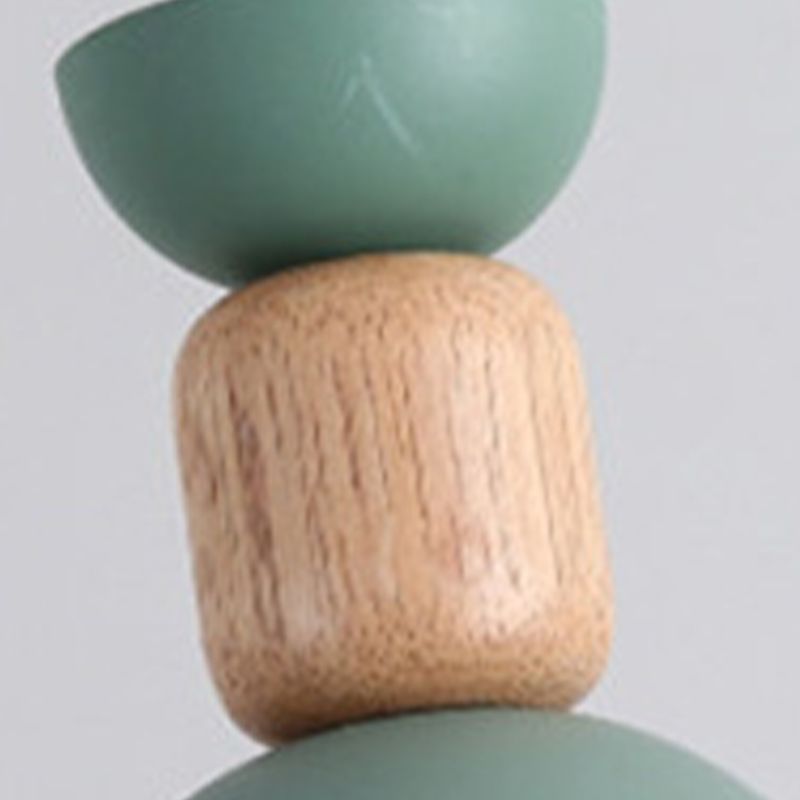 Iron Glass Chandelier Modern Simple Macaroon Style 1 Light in White for Dining Room or Bedroom