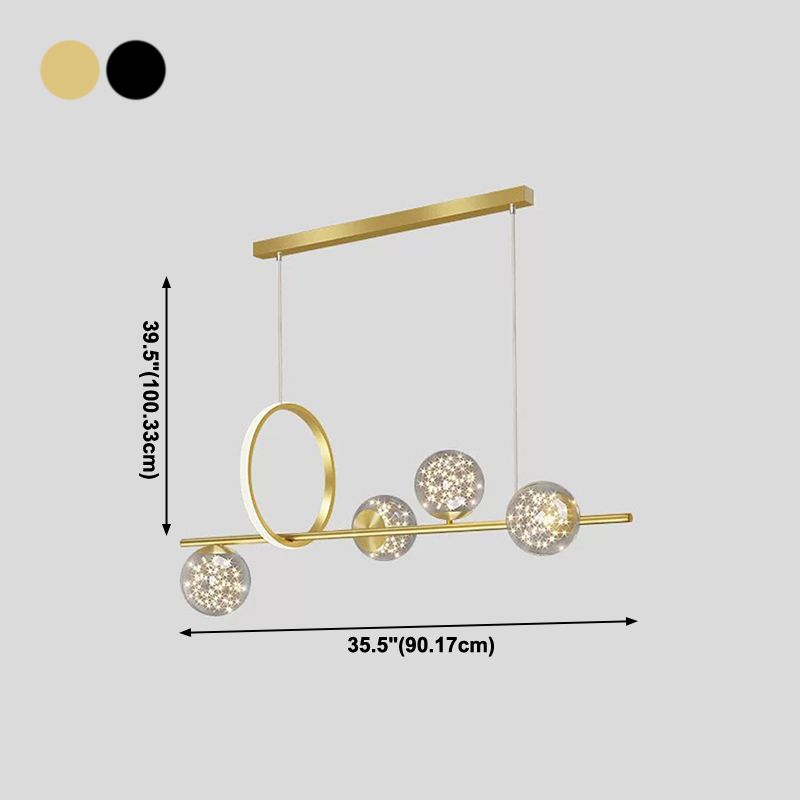 Luces de lámparas de la isla contemporánea Sphere Glass Island Lights para cocina