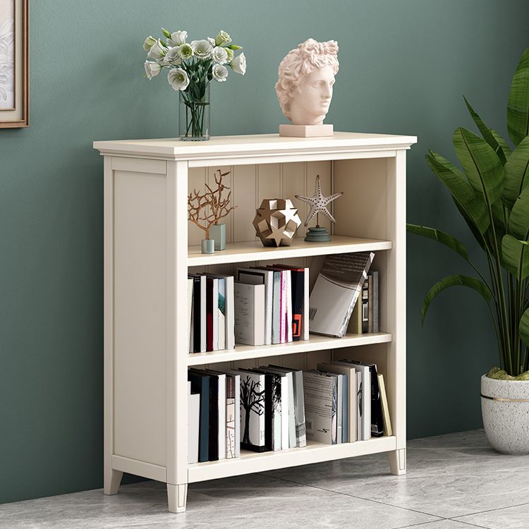 Scandinavian Closed Back Standard Bookshelf Wooden Bookcase in White