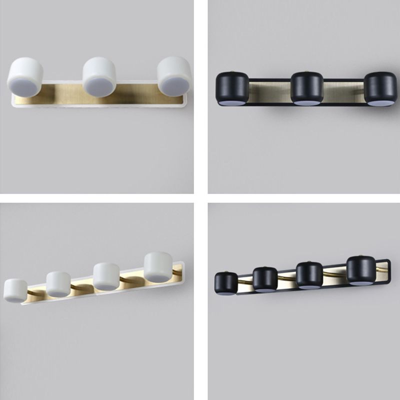 Nordic Style Drum Vanity Lamp Metal Bathroom Rotatable LED Wall Light Fixture