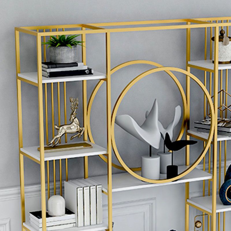 Closed Back Metal Bookcase Scandinavian Bookshelf with Storage Shelves