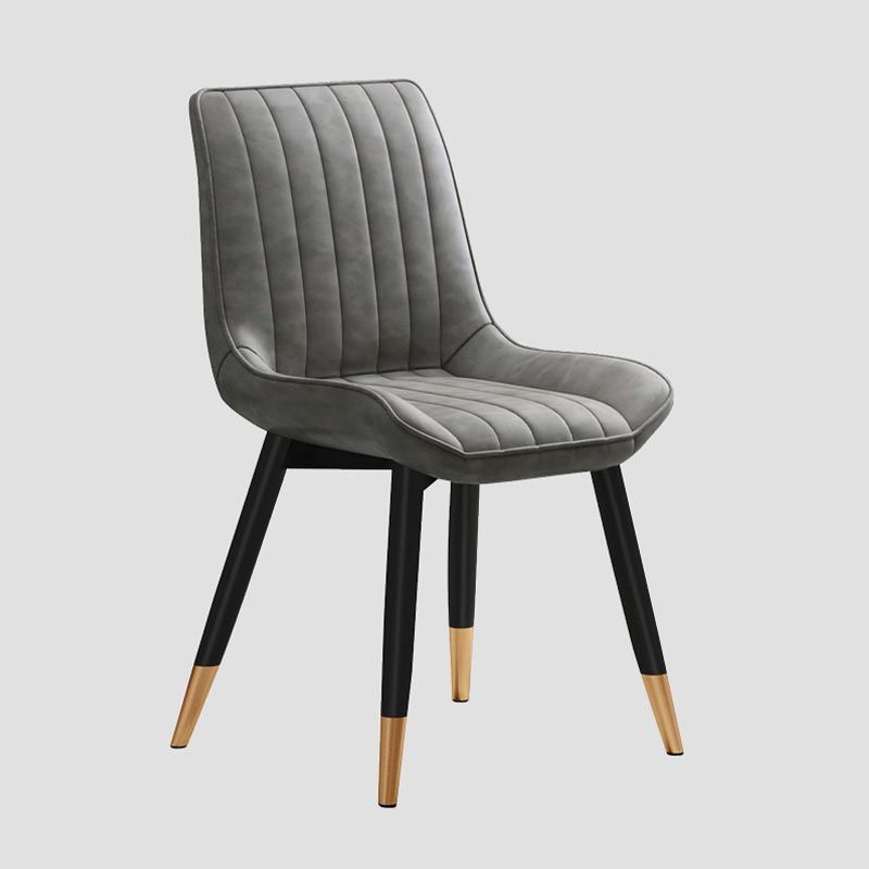 Glam Faux Leather Dining Chair Parsons Chair in Matte Finish for Home