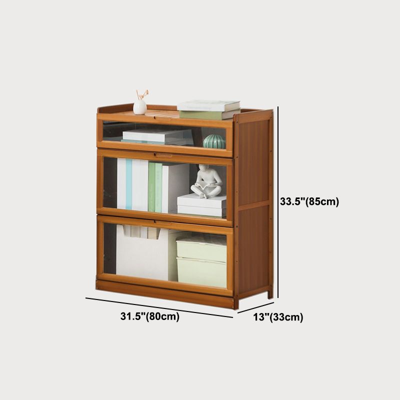 Modern Bamboo Barrister Bookcase Closed Back Bookcase for Home Office